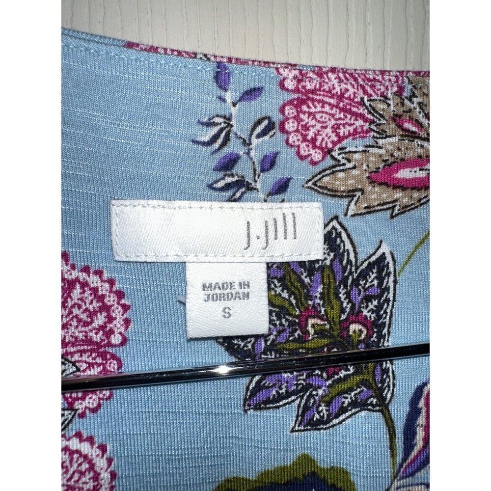 J. Jill Floral Colorblock DressโV Neck Sleeveless Side Pockets Stretch Size Smal - Picture 8 of 13